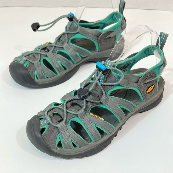 Keen Shoes Womens Gray Turquoise Keen Waterproof Sandals Size 65